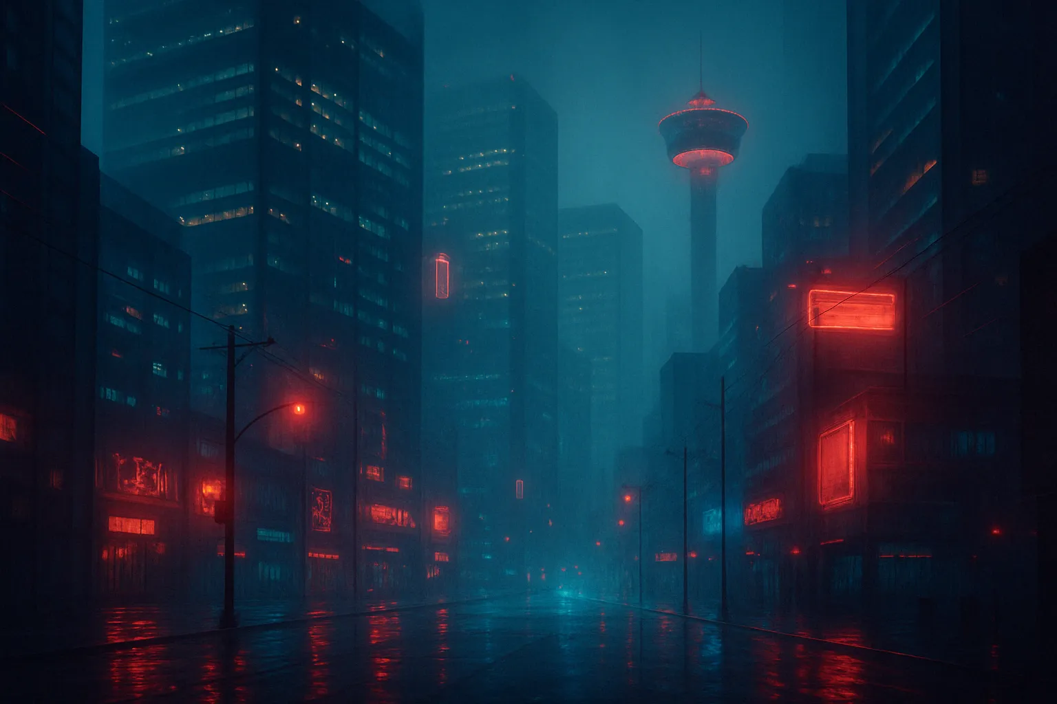 Cyberpunk cityscape